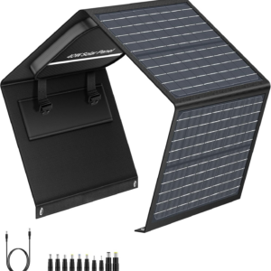 Portable Solar Panel Charger 40W Foldable Solar Panel for Portable Power Station, Iphone, Ipad, Laptop, Camping Solar Panels with USB QC 3.0/USB C/18V DC, Solar Panels for Camping Outdoor Van RV Trip